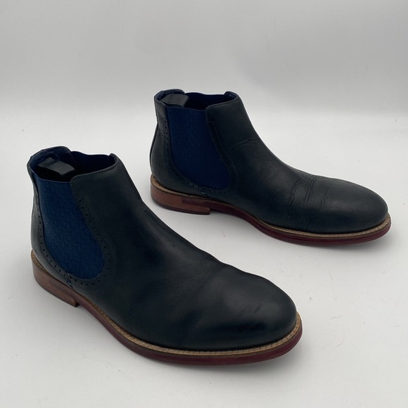 Ted Baker London Kaidon Chelsea Boots Men\'s 10 Black  blue Leather Casual office main image 6